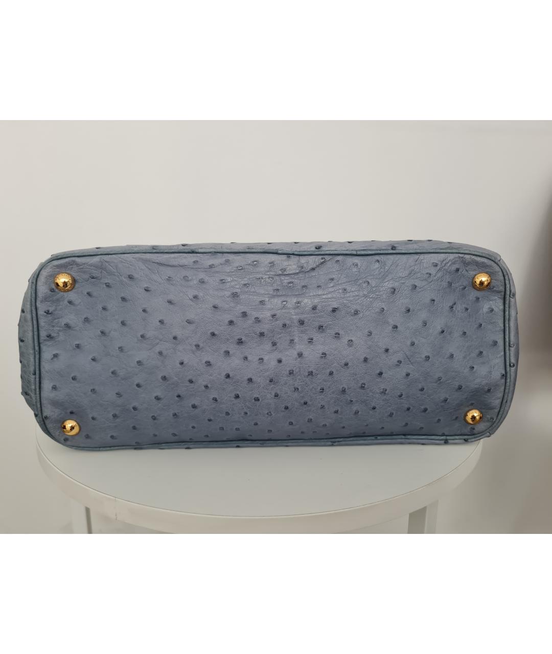 PRADA Синяя кожаная сумка тоут, фото 6