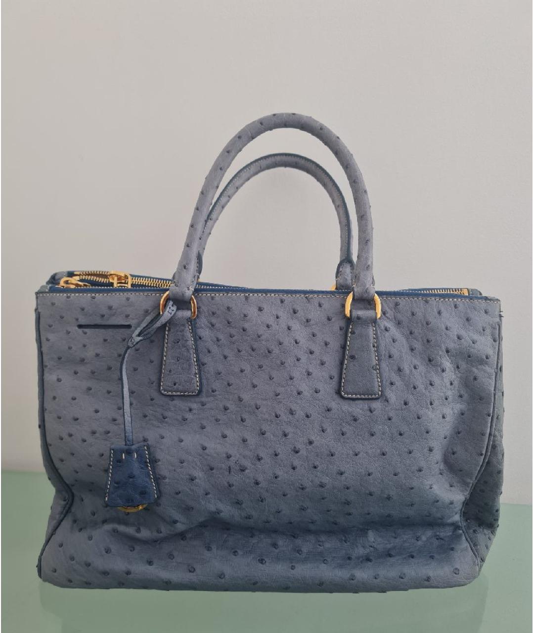 PRADA Синяя кожаная сумка тоут, фото 3