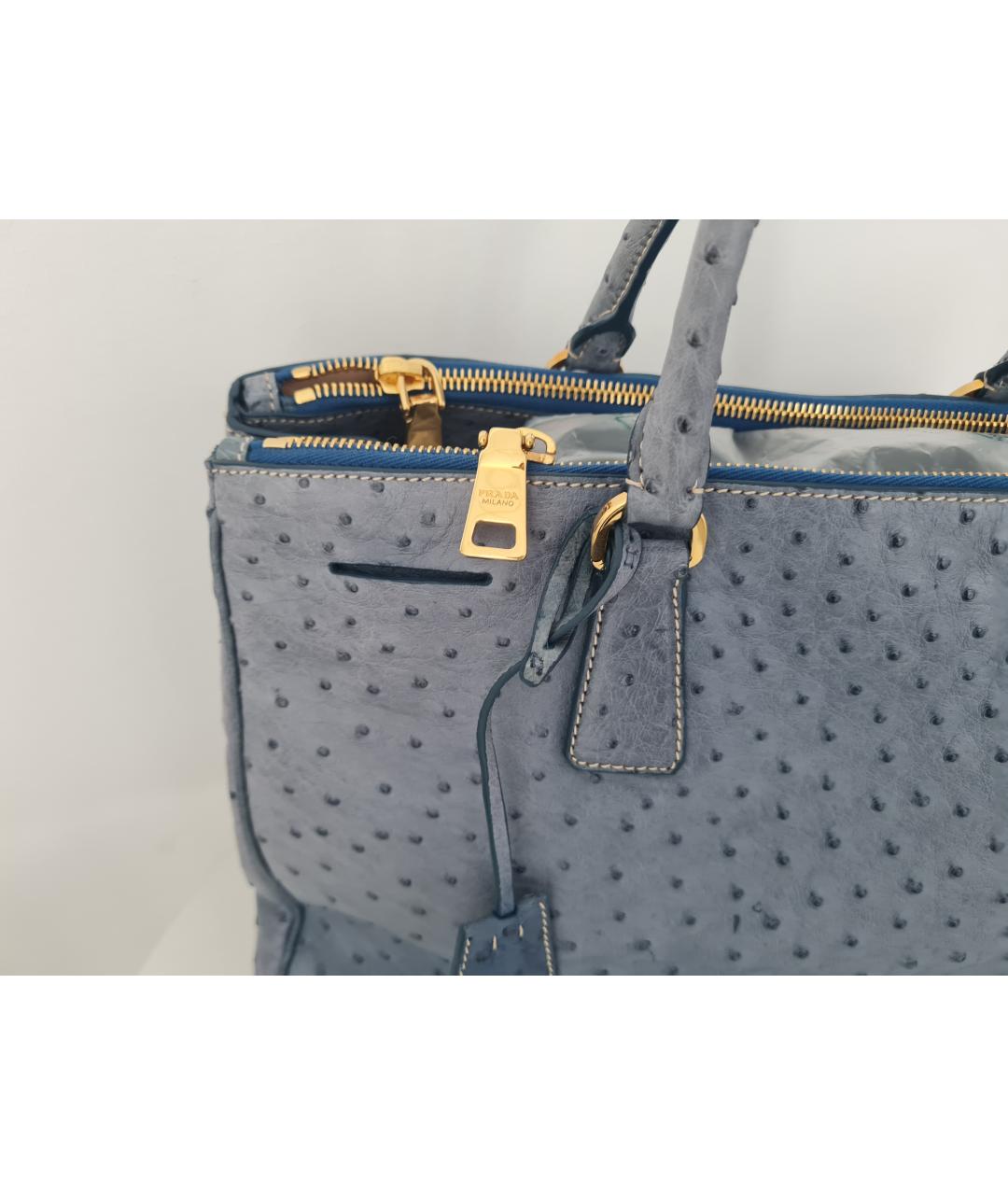 PRADA Синяя кожаная сумка тоут, фото 8