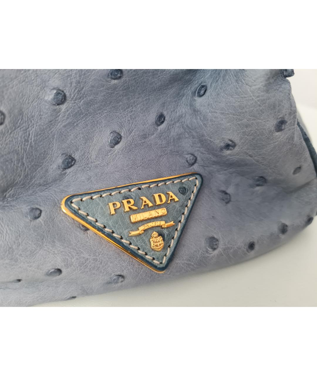 PRADA Синяя кожаная сумка тоут, фото 7