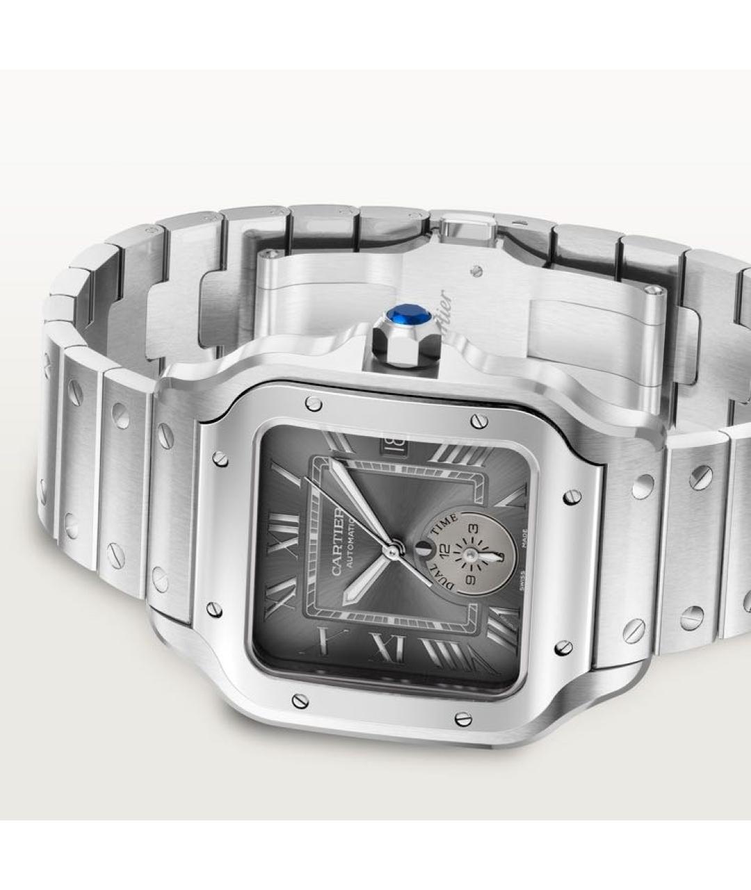 CARTIER Антрацитовые металлические часы, фото 3