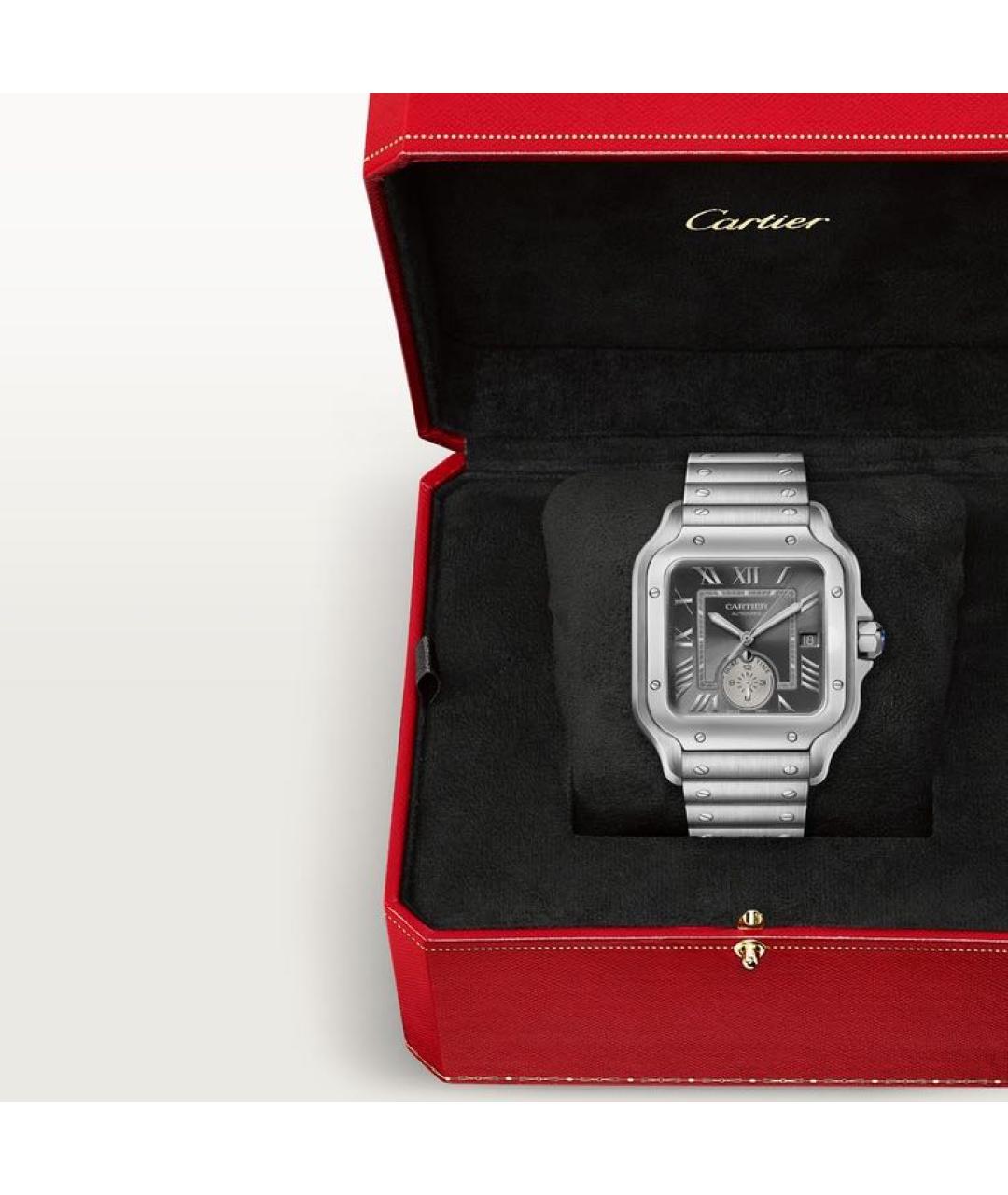 CARTIER Антрацитовые металлические часы, фото 8