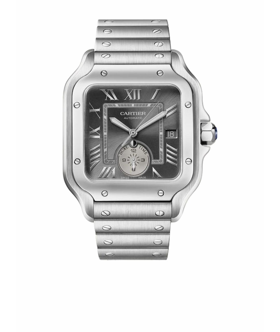 CARTIER Антрацитовые металлические часы, фото 1