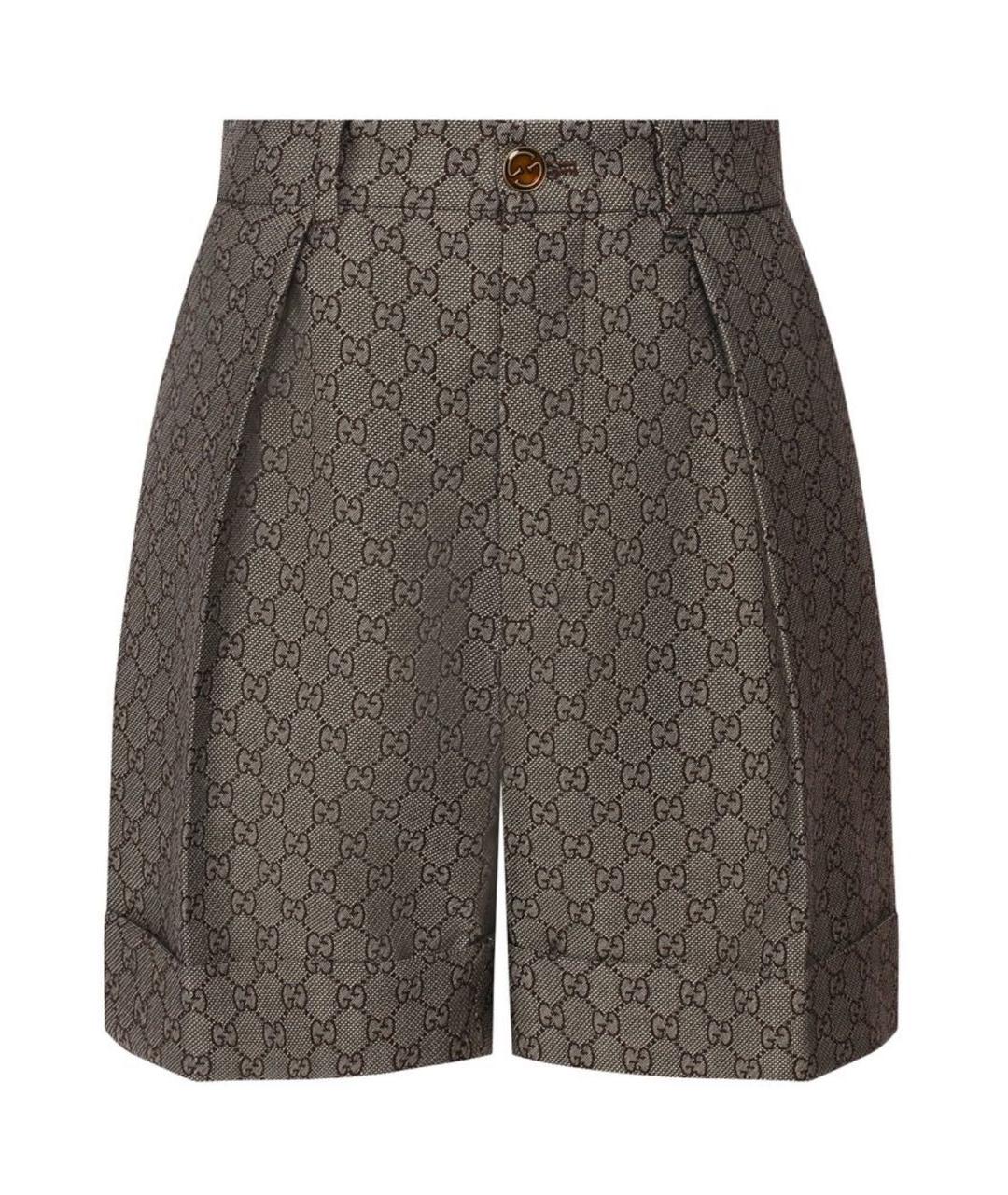 GUCCI Коричневые хлопковые шорты, фото 1