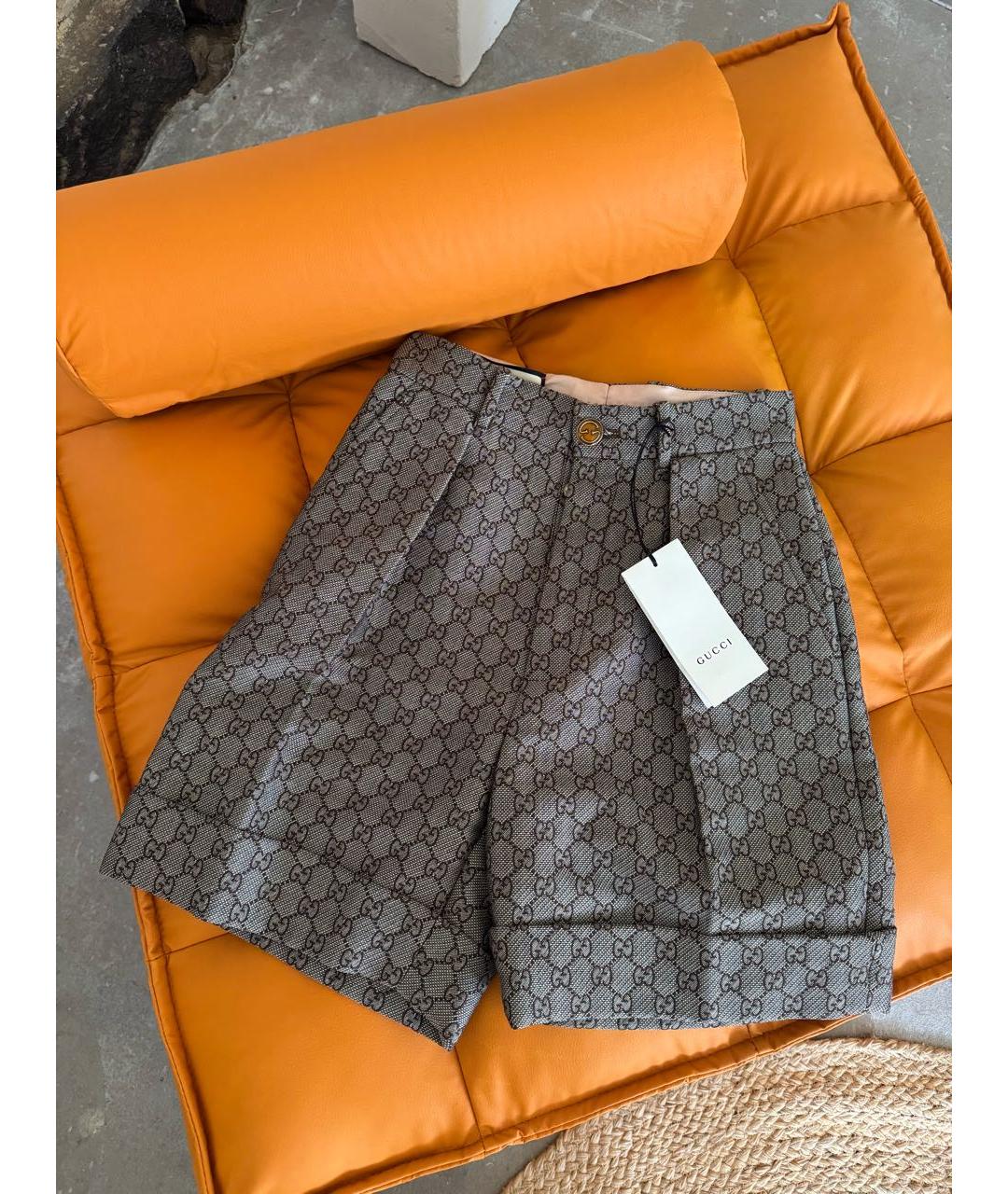 GUCCI Коричневые хлопковые шорты, фото 3