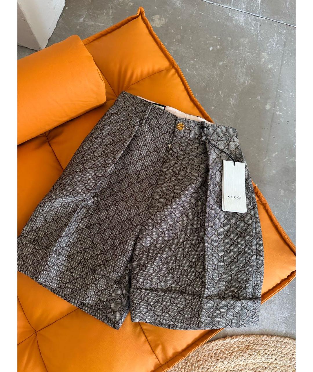 GUCCI Коричневые хлопковые шорты, фото 4