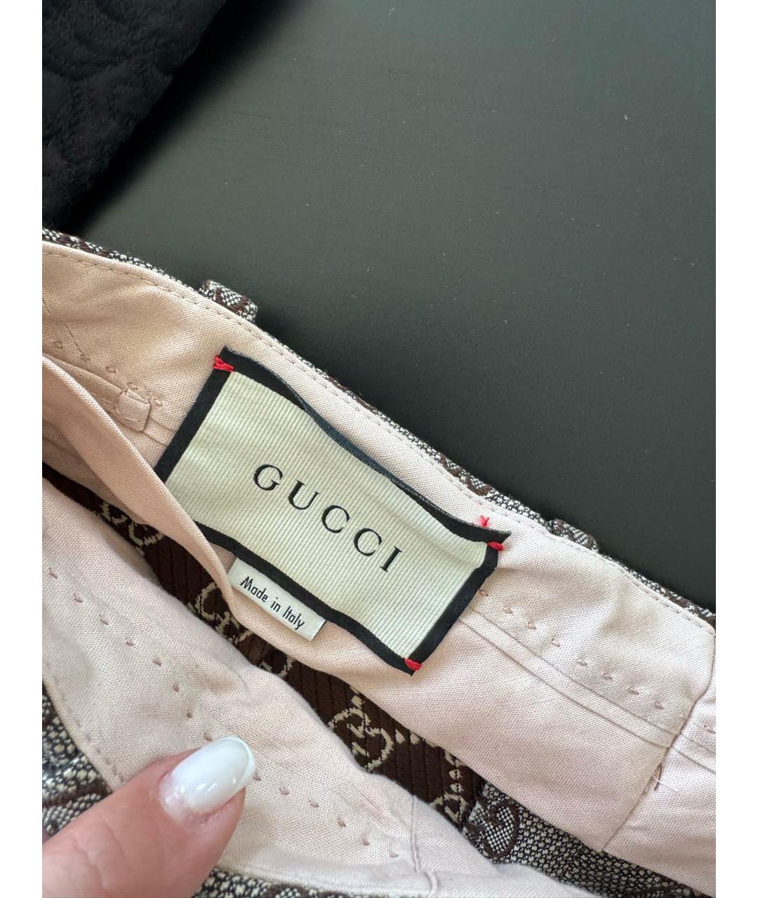 GUCCI Коричневые хлопковые шорты, фото 7