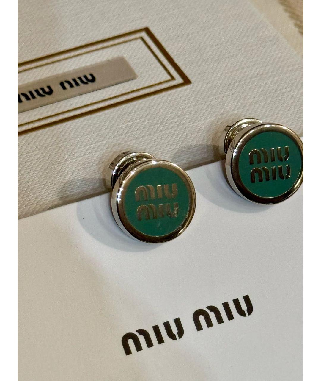 MIU MIU Серебряные металлические серьги, фото 2