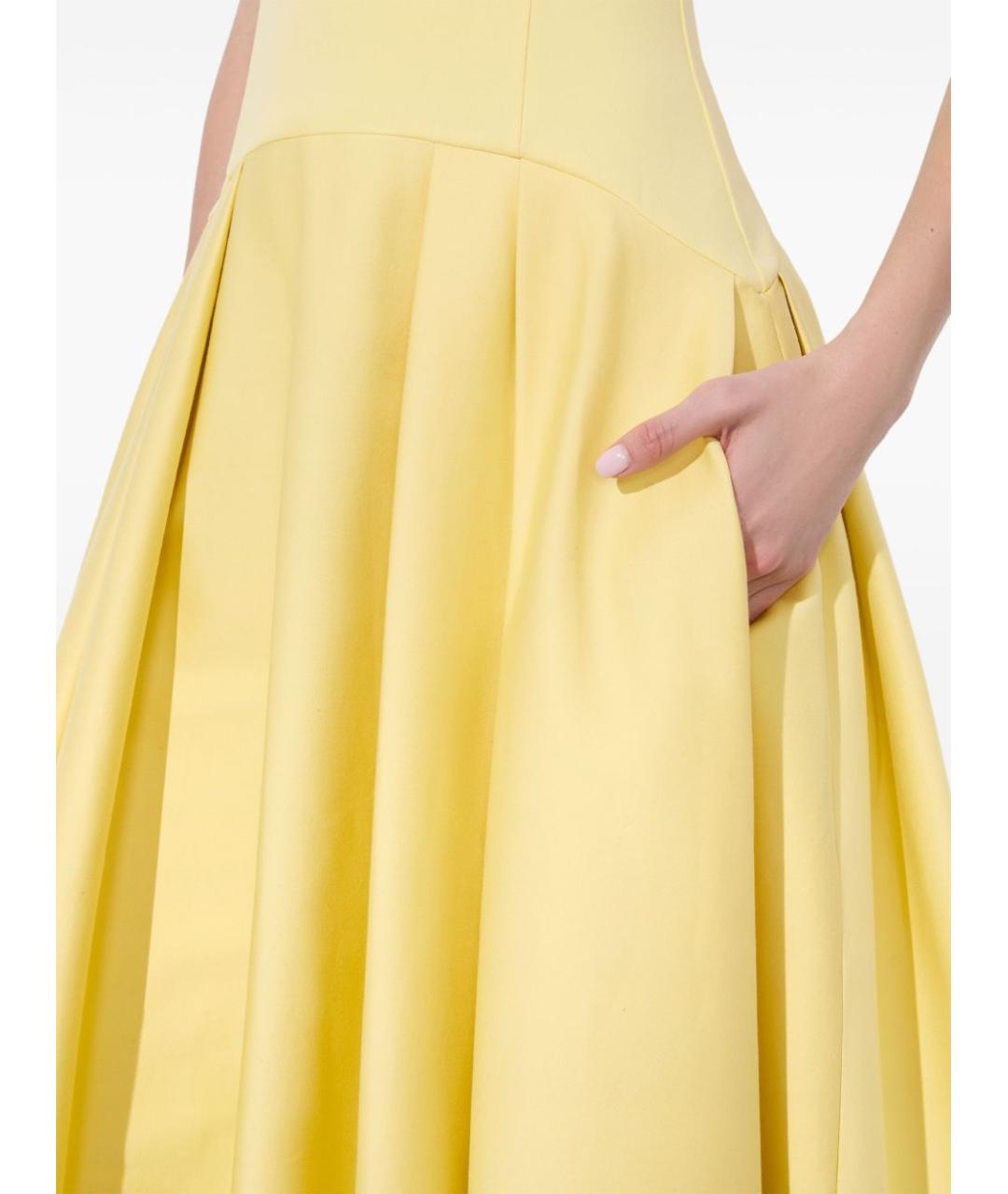 ALICE+OLIVIA Желтое хлопковое коктейльное платье, фото 6