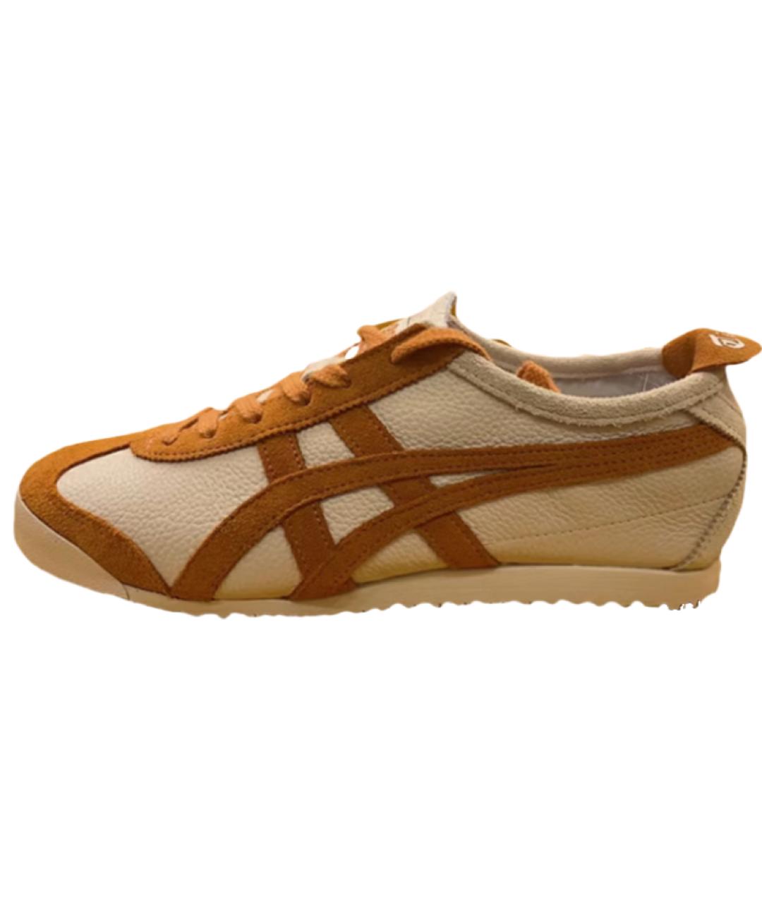 ONITSUKA TIGER Коричневые кожаные кеды, фото 2
