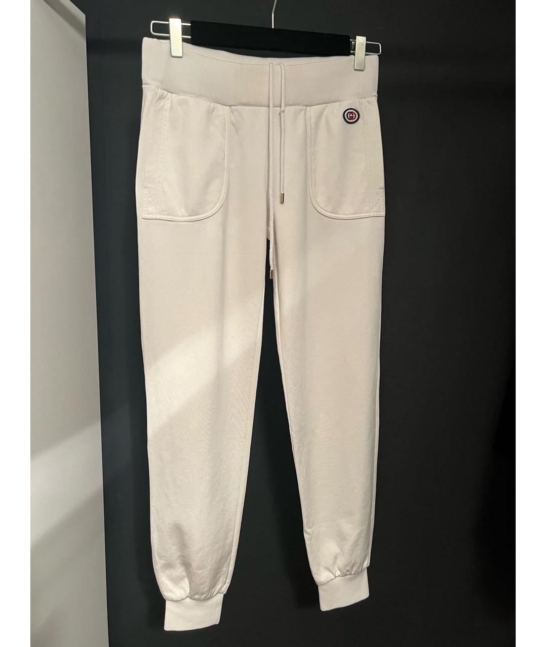 GUCCI Белые хлопковые спортивные брюки и шорты, фото 5