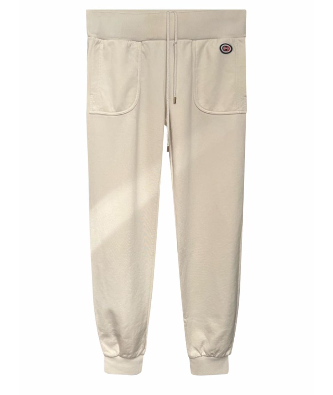 GUCCI Белые хлопковые спортивные брюки и шорты, фото 1
