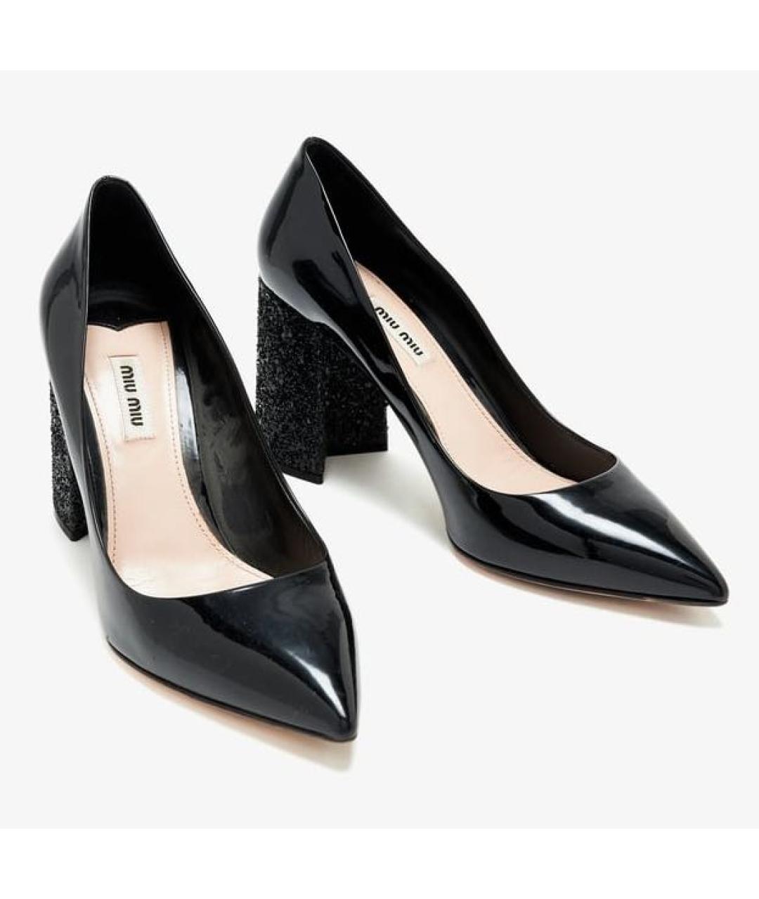 MIU MIU Черные туфли из лакированной кожи, фото 2