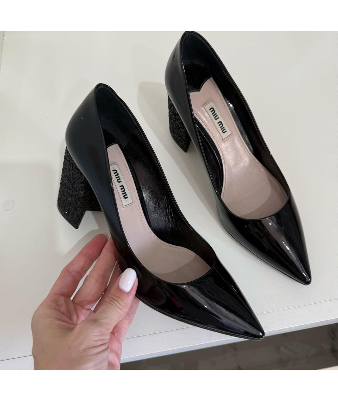 MIU MIU Черные туфли из лакированной кожи, фото 7