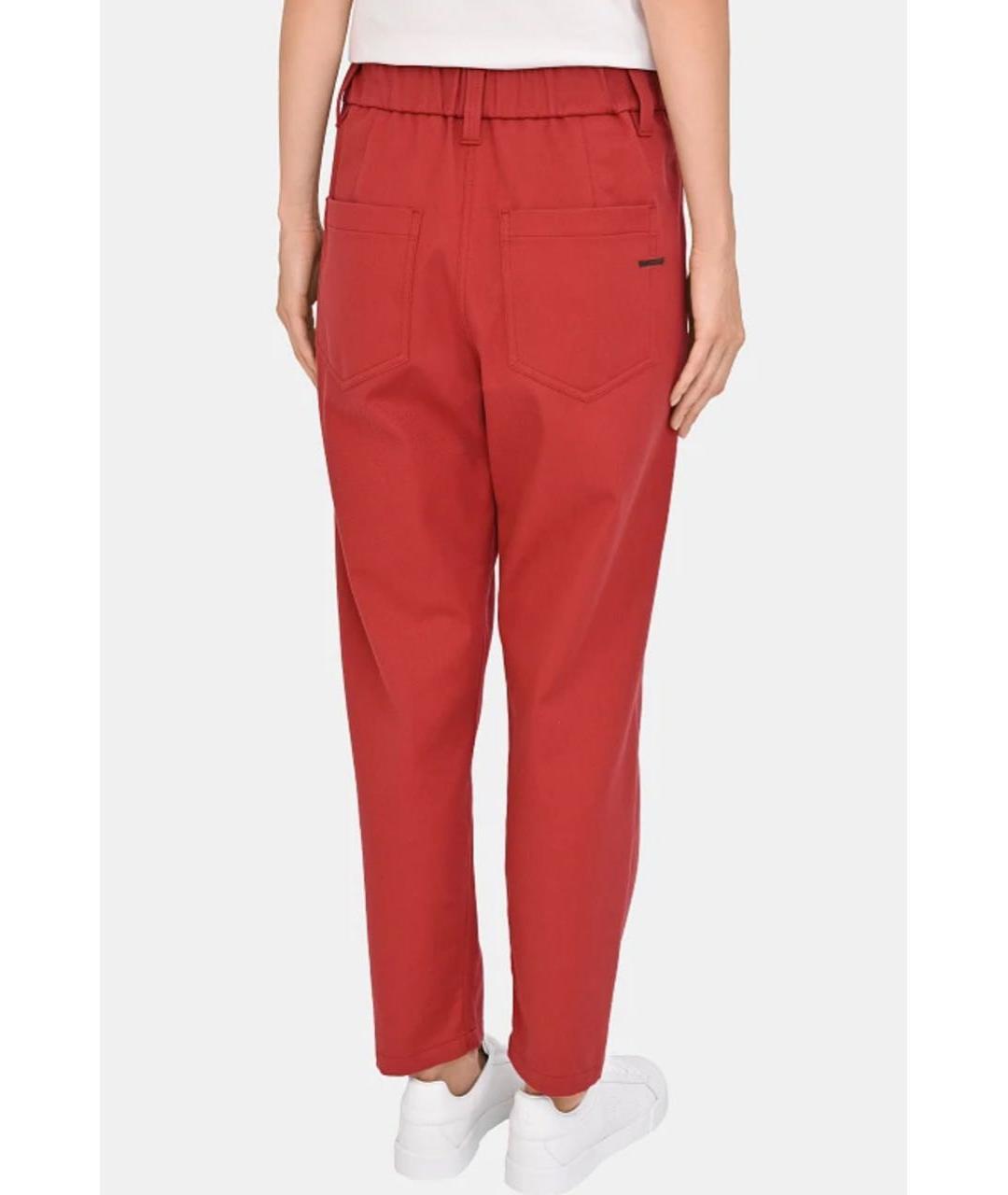 BRUNELLO CUCINELLI Красные хлопковые брюки узкие, фото 3