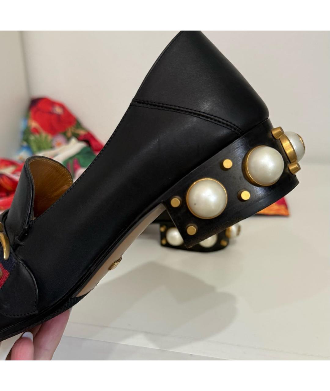 GUCCI Черные кожаные туфли, фото 4