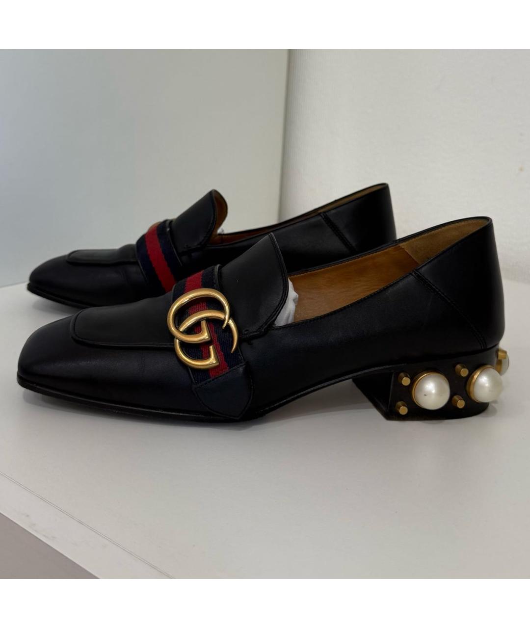 GUCCI Черные кожаные туфли, фото 3