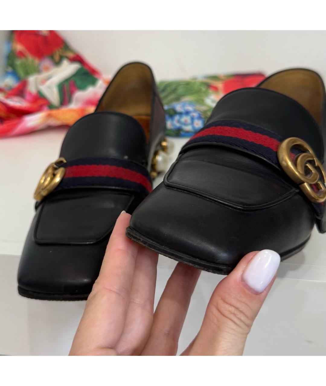 GUCCI Черные кожаные туфли, фото 7
