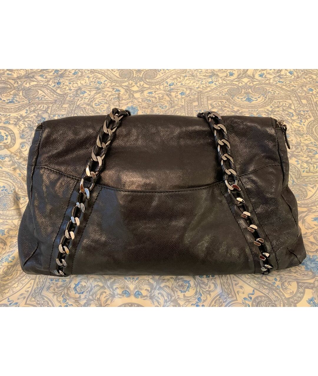 CHANEL PRE-OWNED Черная кожаная сумка тоут, фото 2