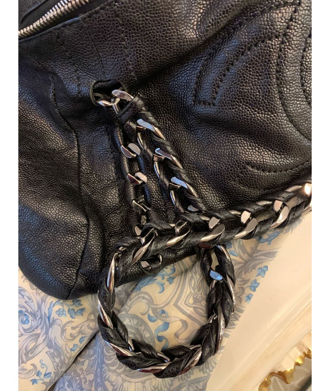 CHANEL PRE-OWNED Черная кожаная сумка тоут, фото 3