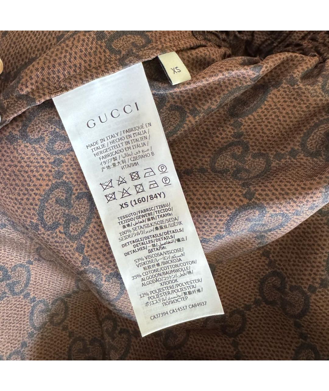 GUCCI Коричневое шелковое платье, фото 5