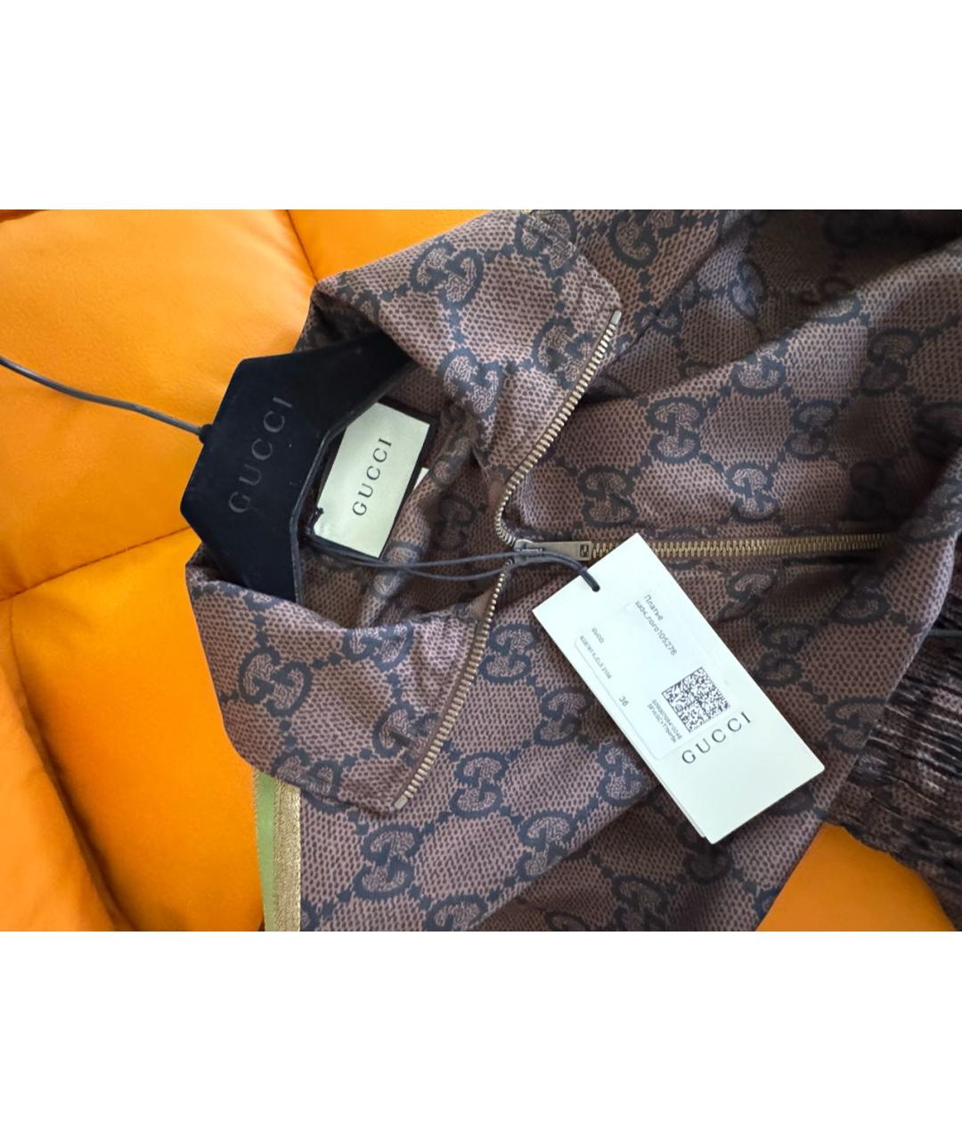 GUCCI Коричневое шелковое платье, фото 3