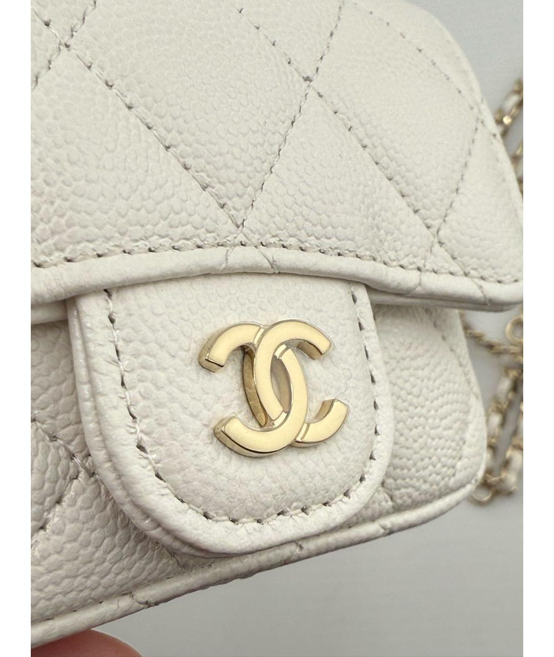 CHANEL Белая кожаная поясная сумка, фото 4