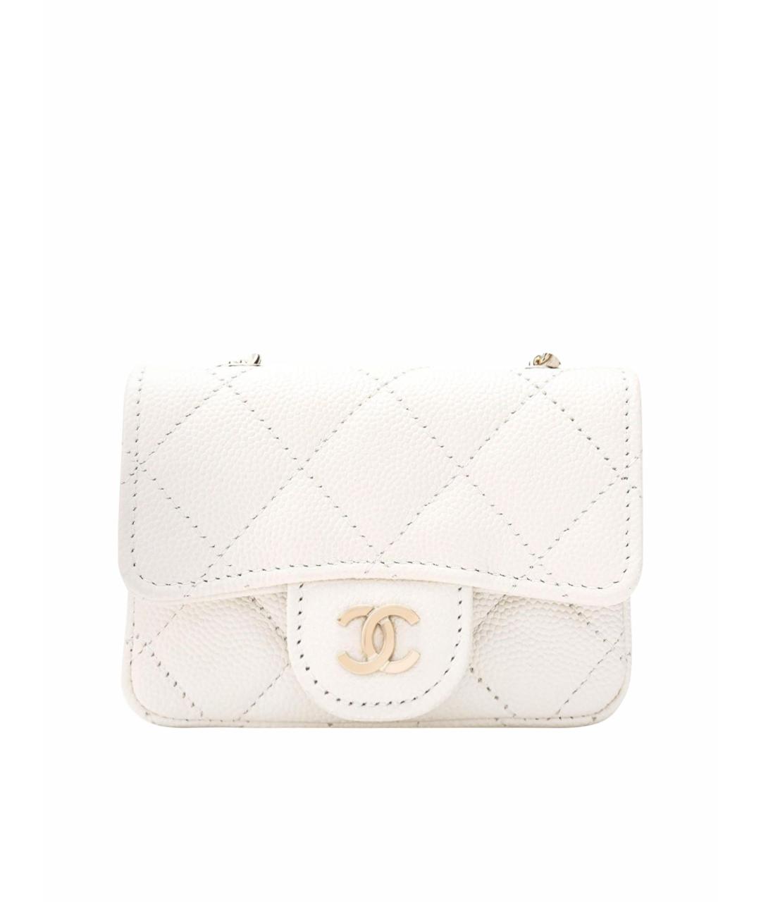 CHANEL Белая кожаная поясная сумка, фото 1