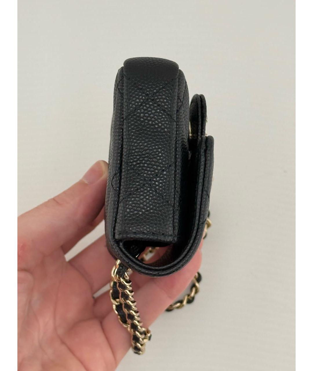 CHANEL Черная кожаная поясная сумка, фото 4