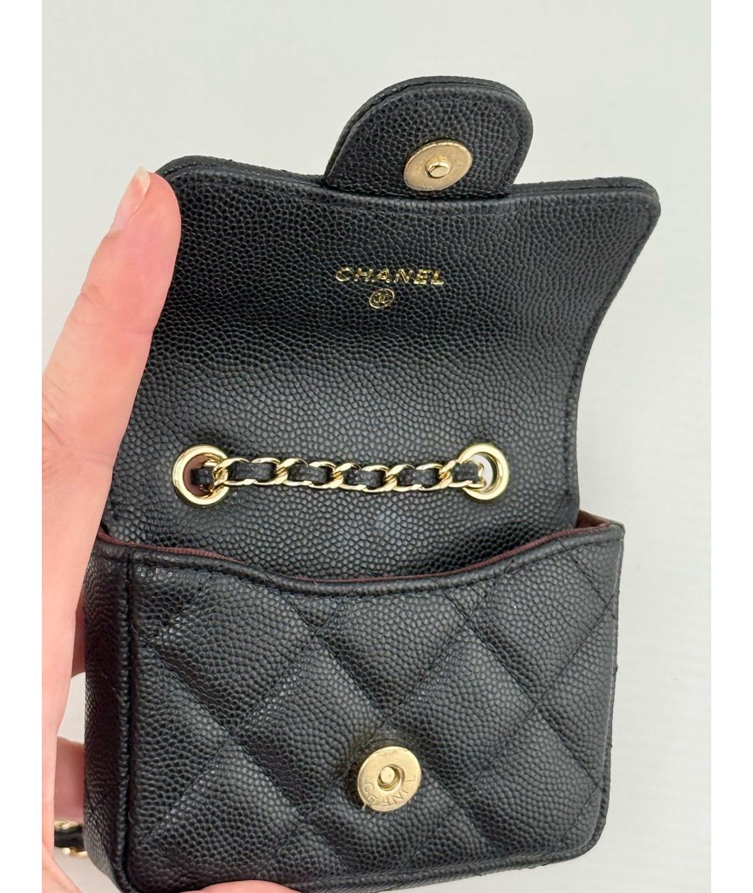 CHANEL Черная кожаная поясная сумка, фото 6