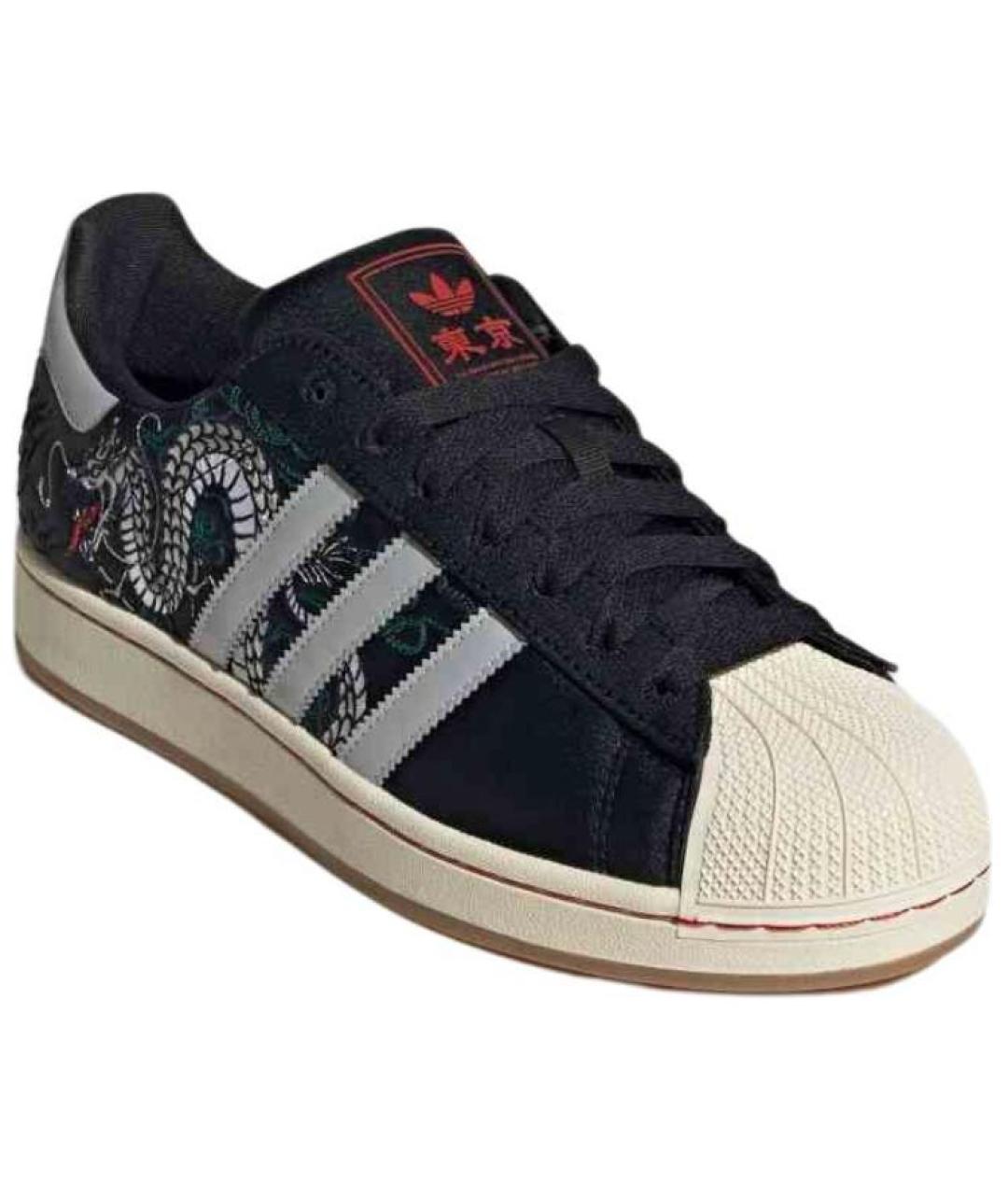 ADIDAS Черные кожаные кеды, фото 3