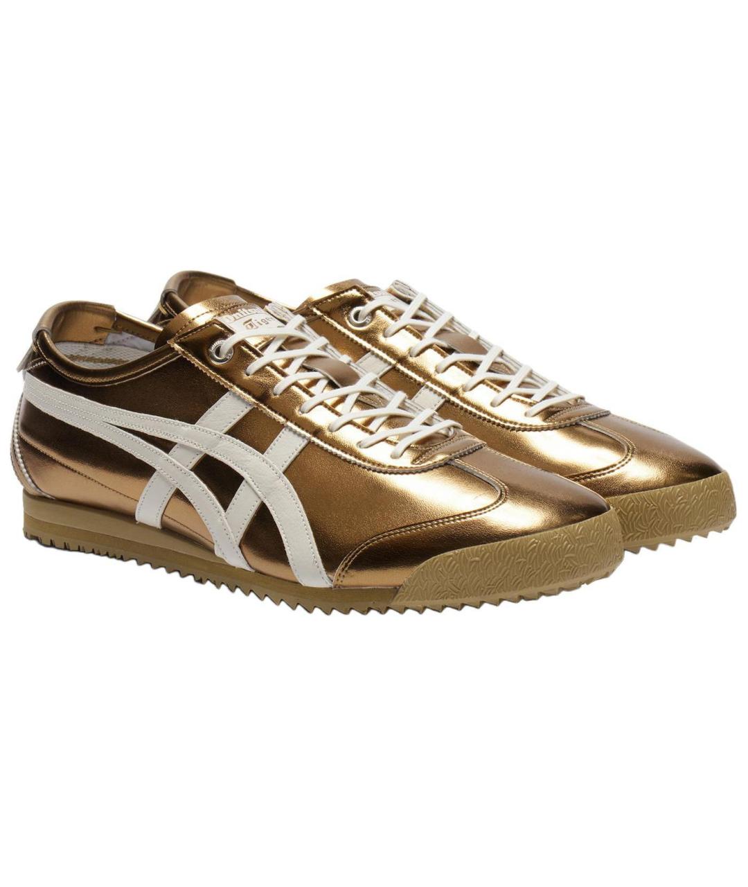 ONITSUKA TIGER Золотые кожаные кроссовки, фото 3