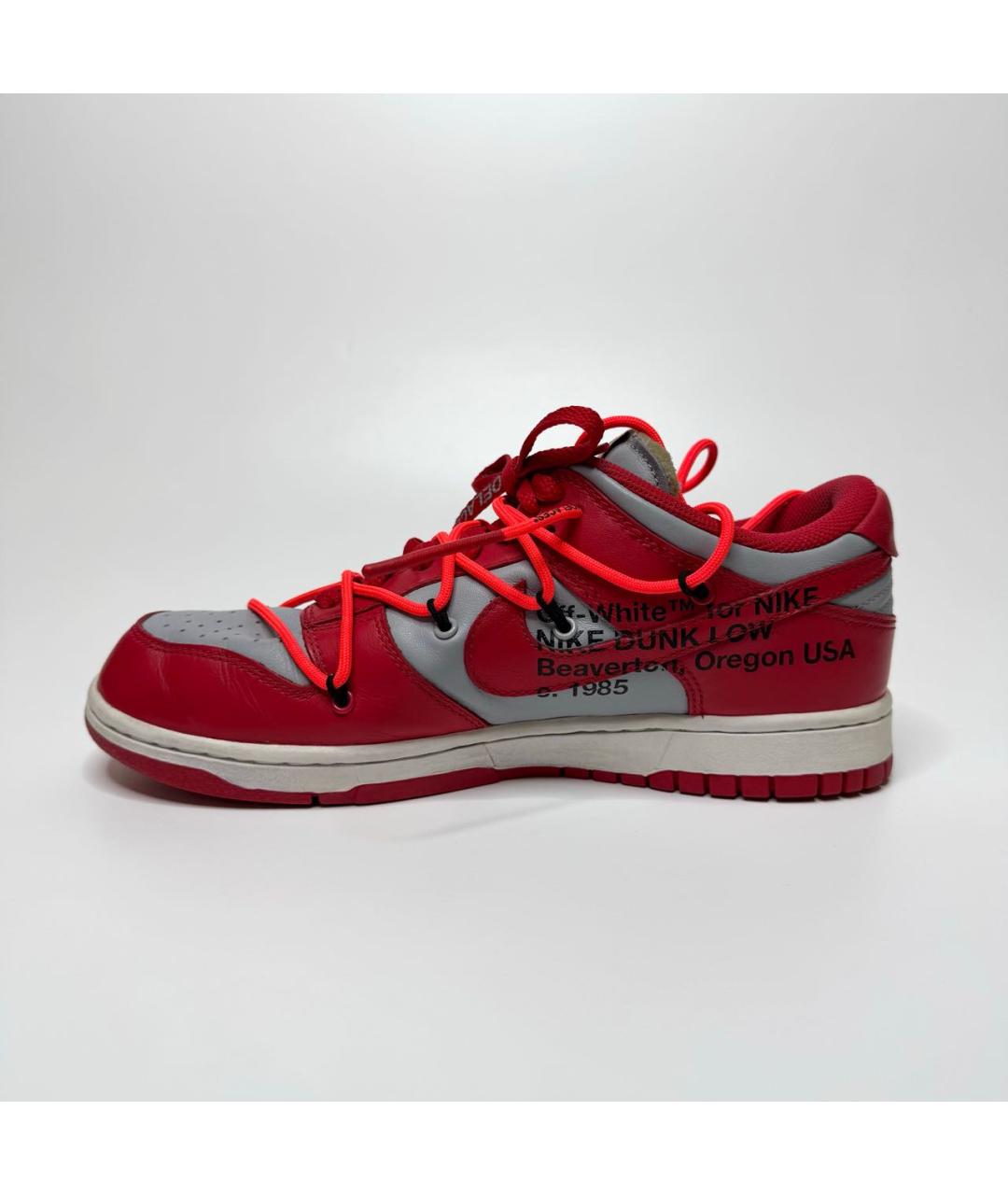 NIKE X OFF-WHITE Красные кожаные кроссовки, фото 4