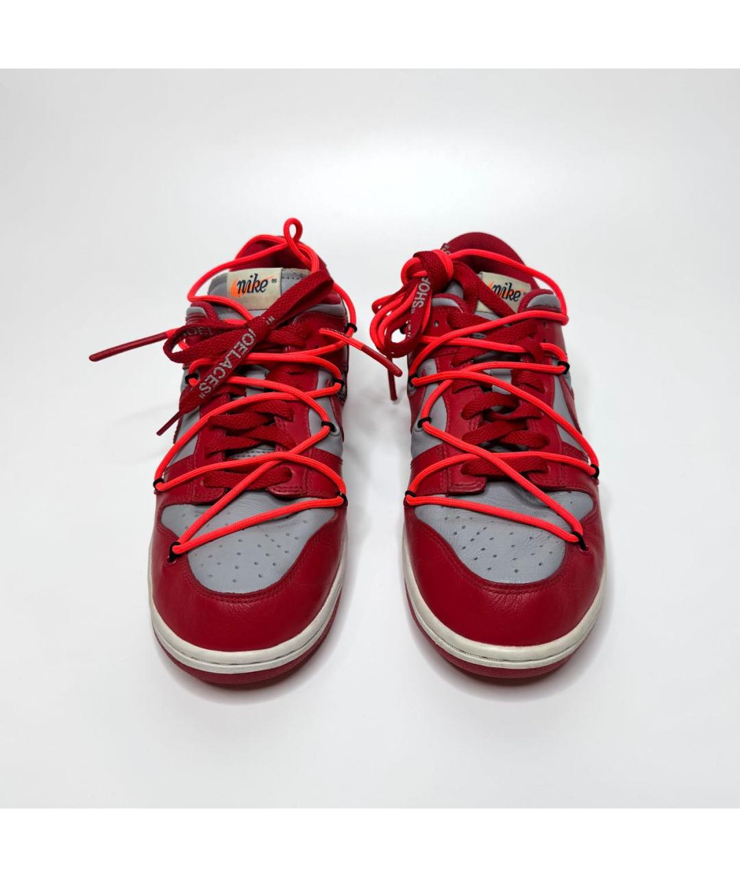 NIKE X OFF-WHITE Красные кожаные кроссовки, фото 3