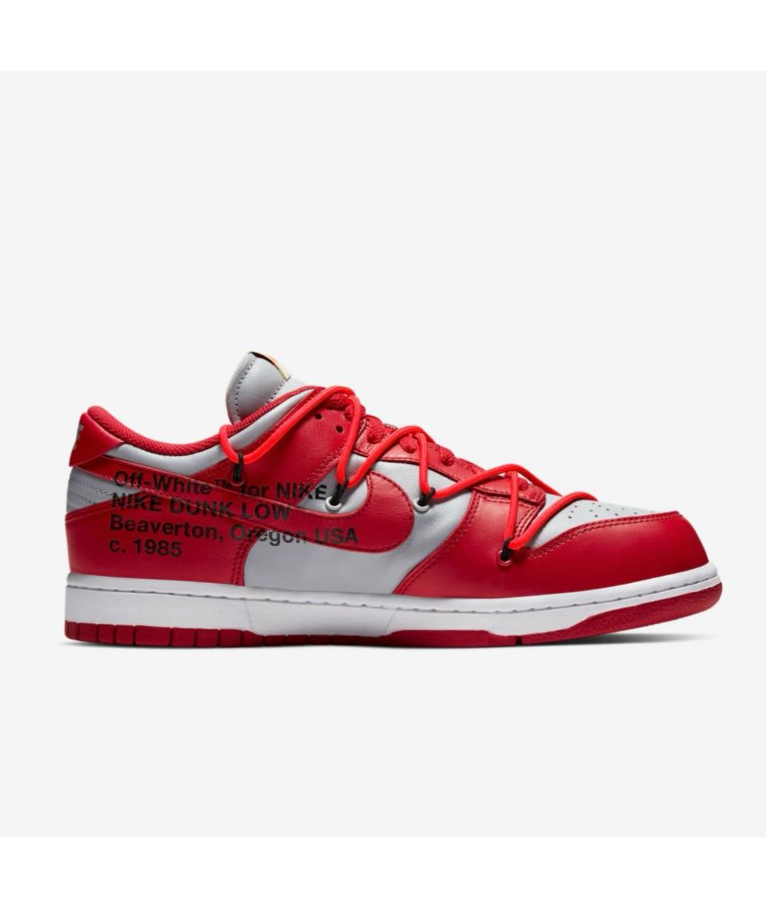 NIKE X OFF-WHITE Красные кожаные кроссовки, фото 8