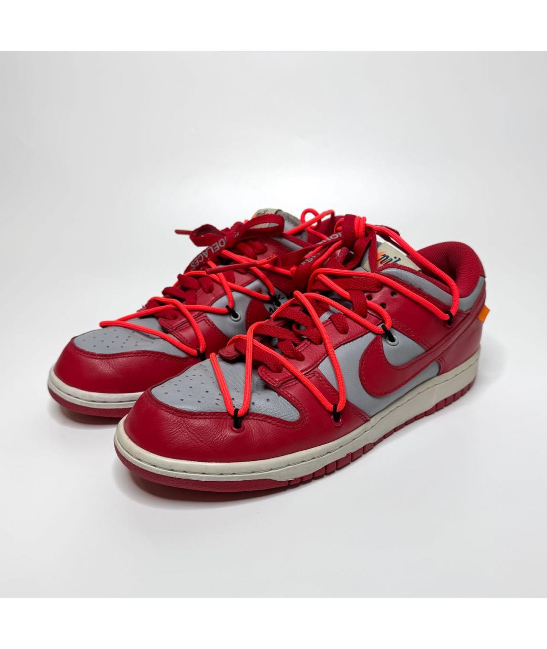 NIKE X OFF-WHITE Красные кожаные кроссовки, фото 2
