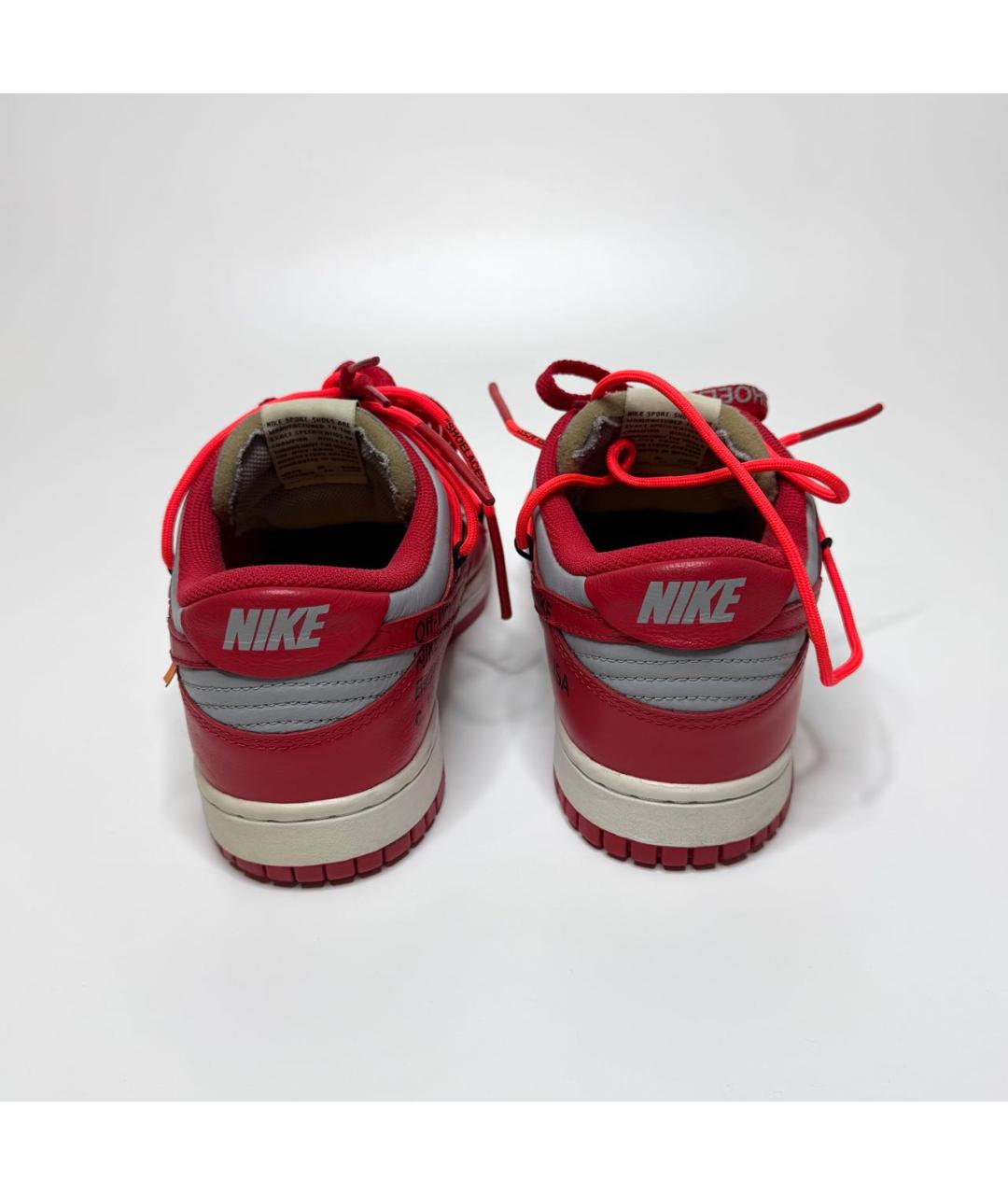 NIKE X OFF-WHITE Красные кожаные кроссовки, фото 5