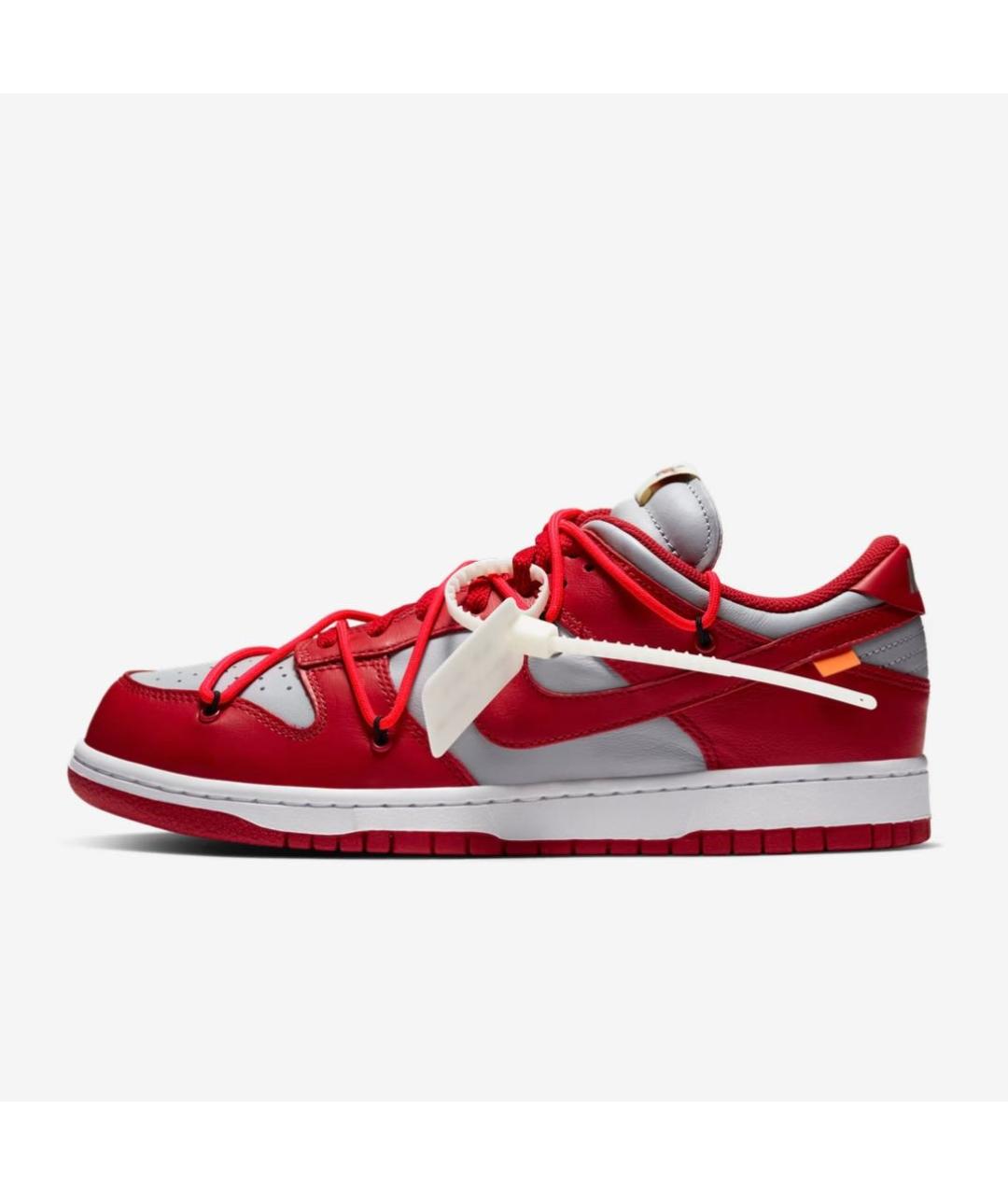 NIKE X OFF-WHITE Красные кожаные кроссовки, фото 7