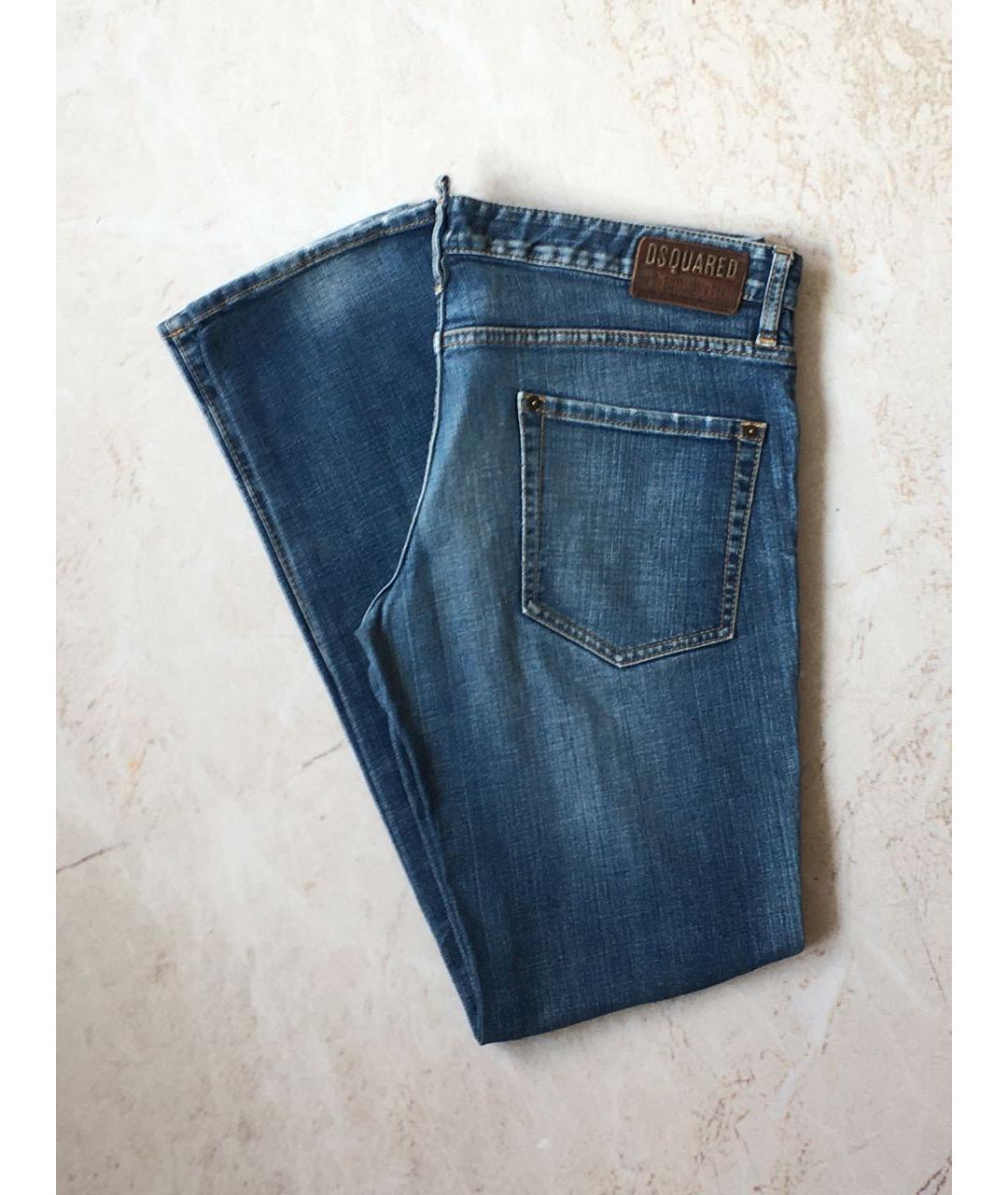 DSQUARED2 Синие хлопко-эластановые прямые джинсы, фото 7