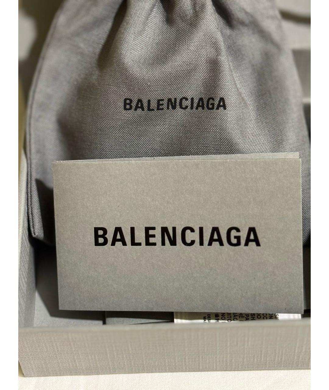 BALENCIAGA Бирюзовый кожаный кардхолдер, фото 5