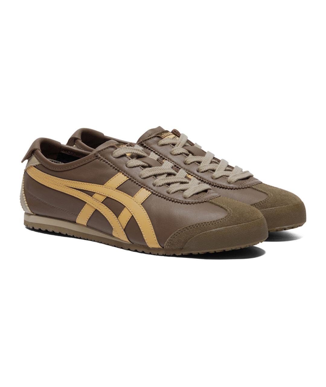 ONITSUKA TIGER Коричневые кожаные кеды, фото 3