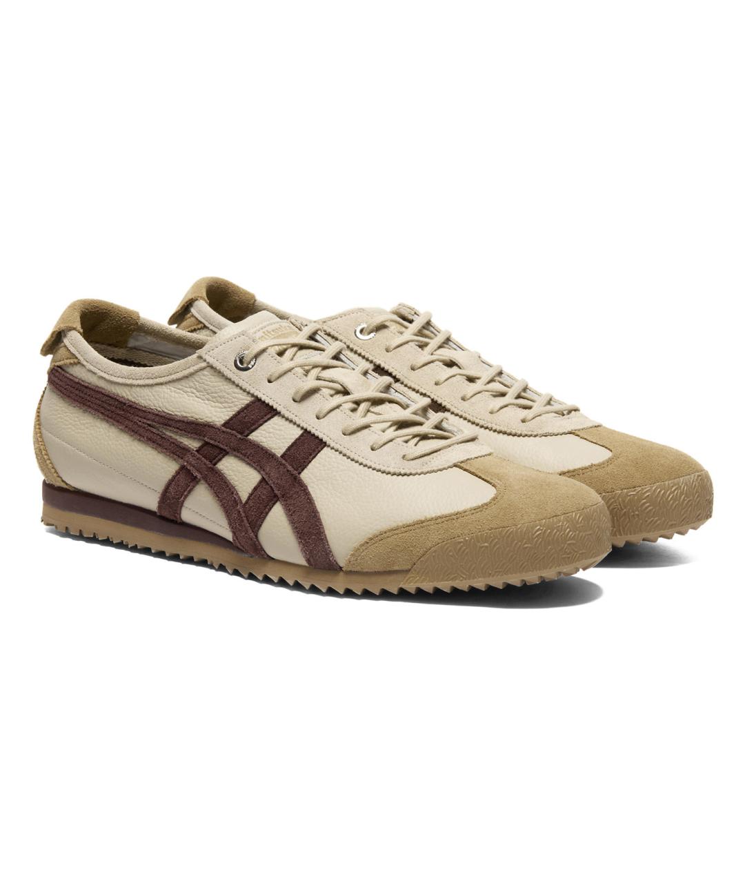 ONITSUKA TIGER Коричневые кожаные кеды, фото 3