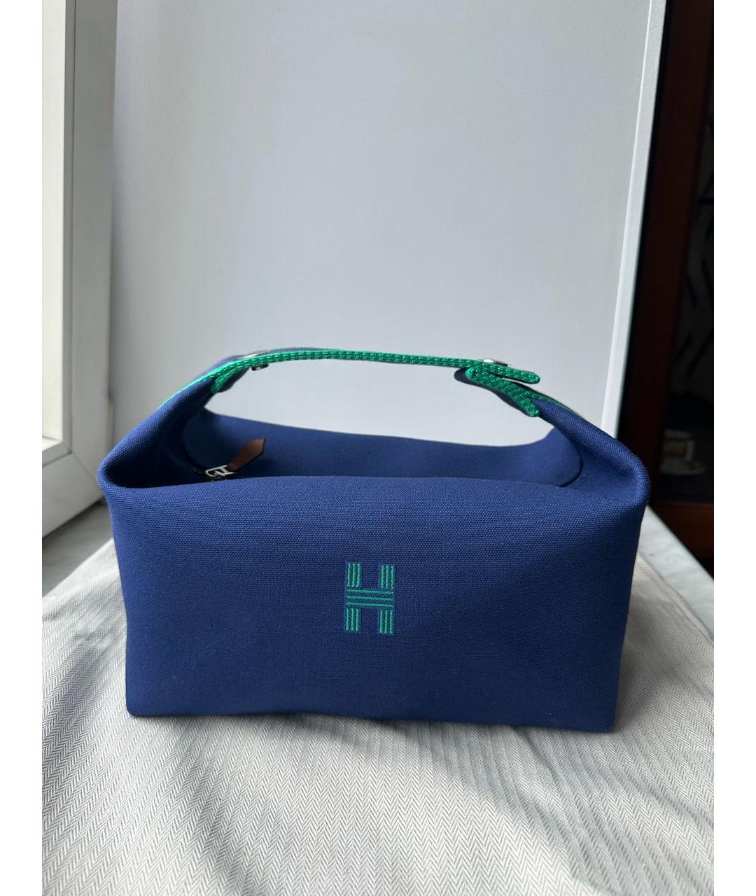 HERMES Синяя косметичка, фото 4