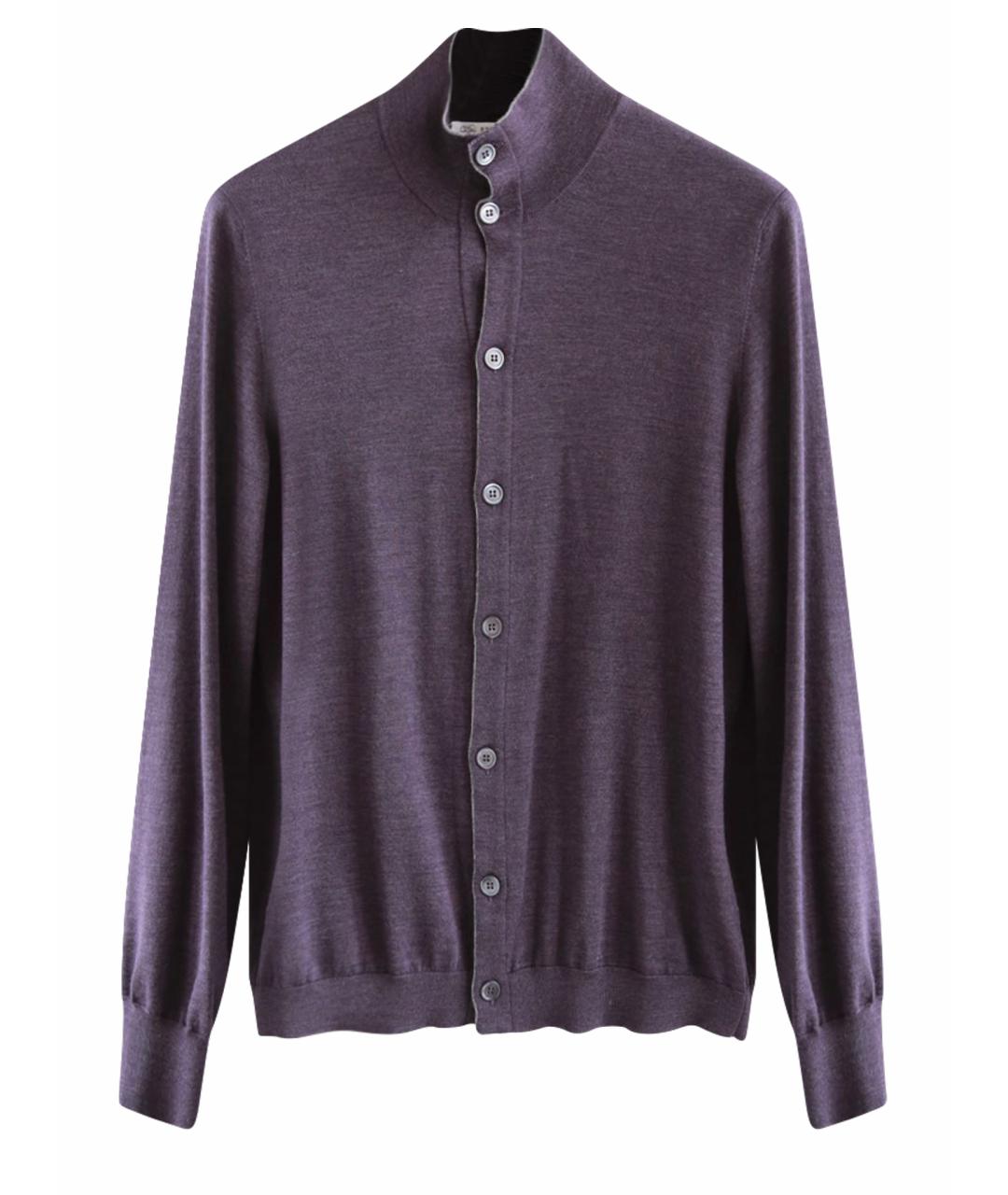 BRUNELLO CUCINELLI Фиолетовый шерстяной кардиган, фото 1