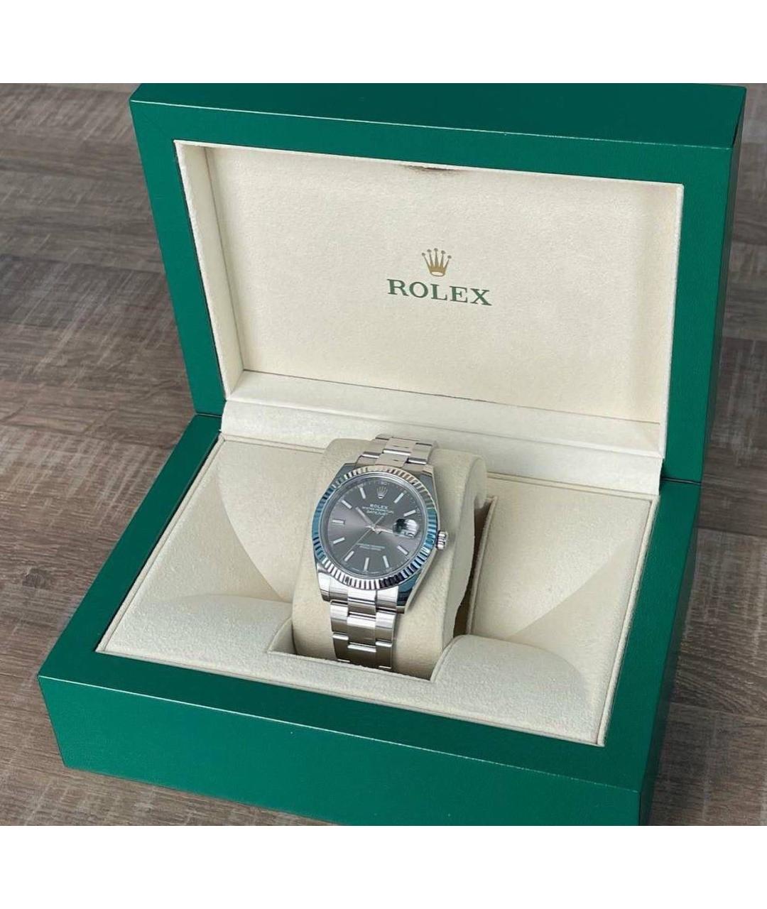 ROLEX Антрацитовые часы из белого золота, фото 6