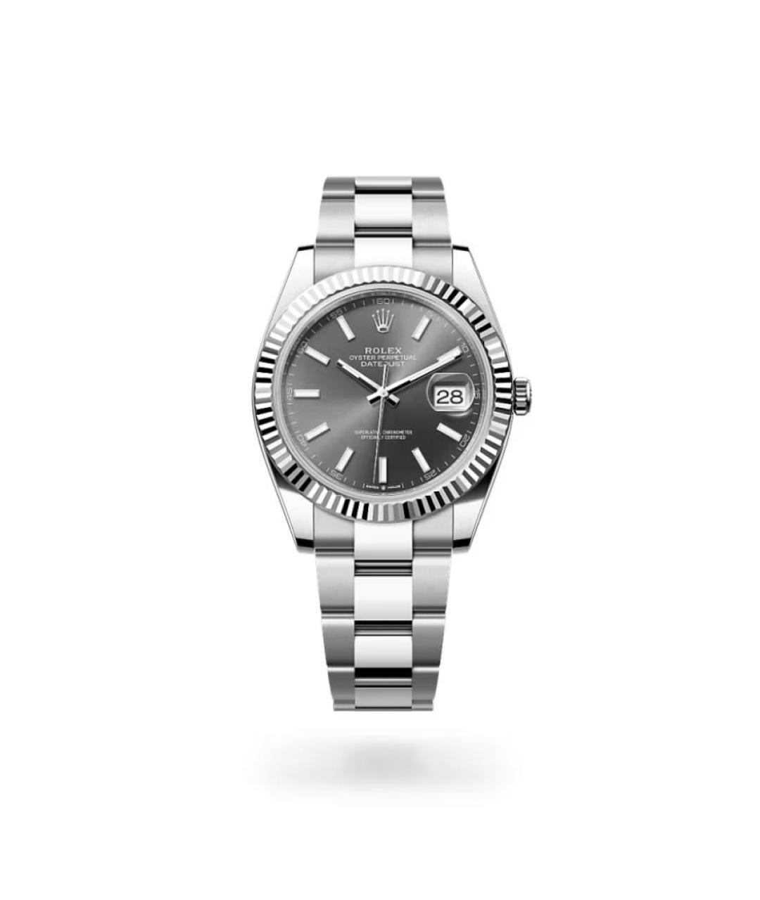 ROLEX Антрацитовые часы из белого золота, фото 9