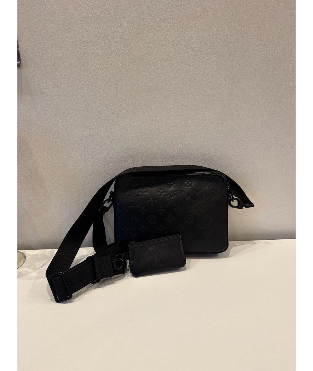 LOUIS VUITTON Черная кожаная сумка на плечо, фото 3