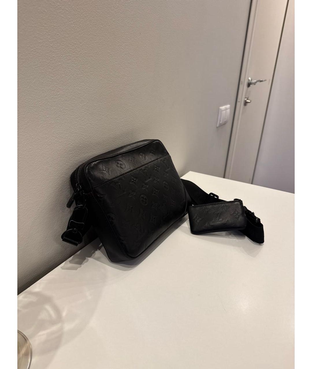 LOUIS VUITTON Черная кожаная сумка на плечо, фото 2