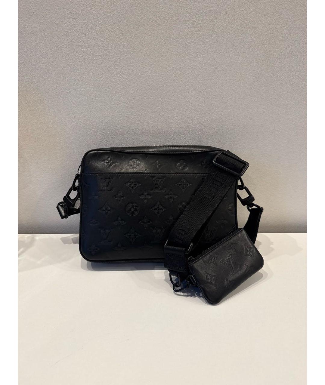 LOUIS VUITTON Черная кожаная сумка на плечо, фото 5