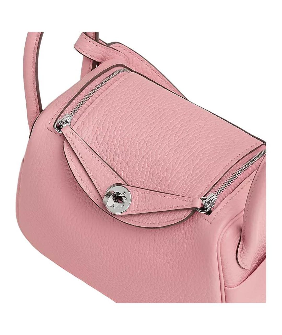 HERMES Розовая кожаная сумка через плечо, фото 3